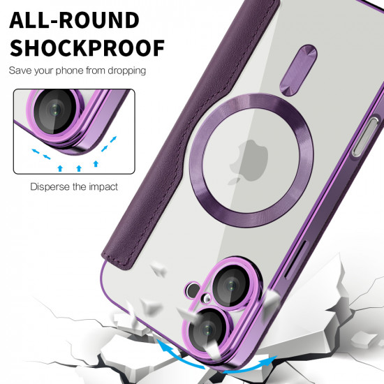 Techsuit  SmartMag Book Case  iPhone 16 Plus  Purple