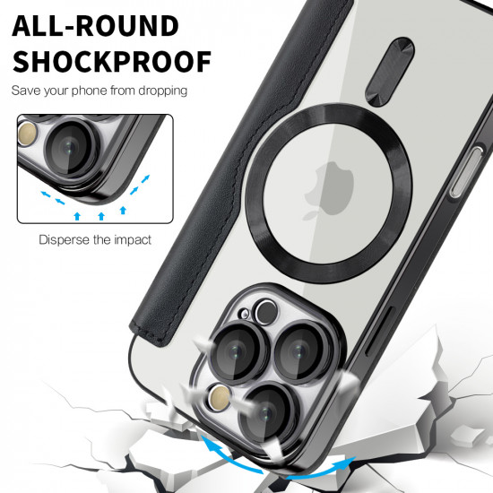 Techsuit  SmartMag Book Case  iPhone 16 Pro Max  Black