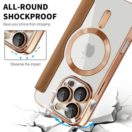 Techsuit  SmartMag Book Case  iPhone 16 Pro Max  Brown