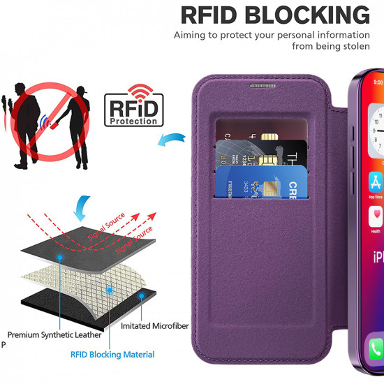 Techsuit  SmartMag Book Case  iPhone 16 Pro Max  Purple