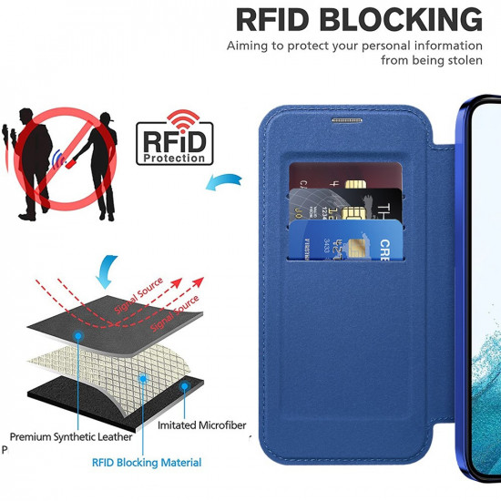 Techsuit  SmartMag Book Case  Samsung Galaxy S22 5G  Blue