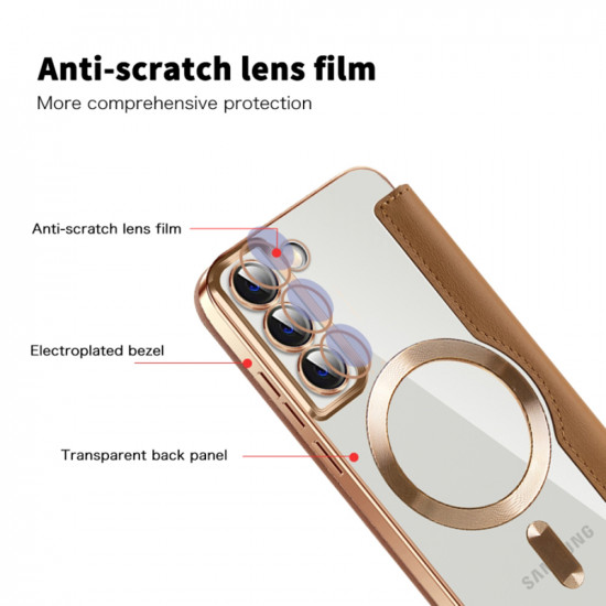 Techsuit  SmartMag Book Case  Samsung Galaxy S22 Plus 5G  Brown