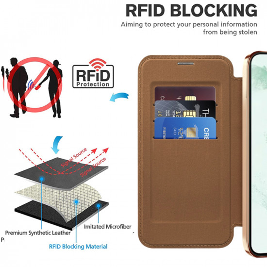 Techsuit  SmartMag Book Case  Samsung Galaxy S22 Plus 5G  Brown