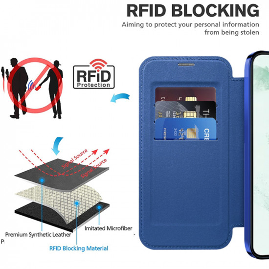 Techsuit  SmartMag Book Case  Samsung Galaxy S22 Plus 5G  Blue