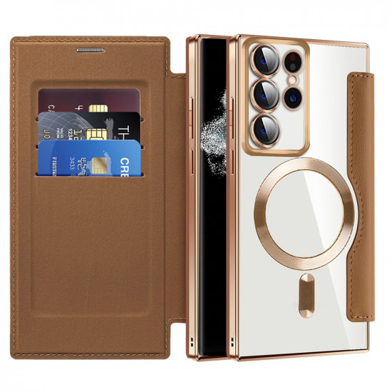 Techsuit  SmartMag Book Case  Samsung Galaxy S22 Ultra 5G  Brown