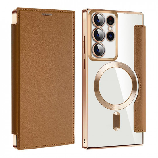 Techsuit  SmartMag Book Case  Samsung Galaxy S22 Ultra 5G  Brown
