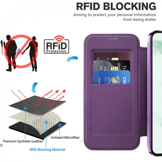 Techsuit  SmartMag Book Case  Samsung Galaxy S22 Plus 5G  Purple