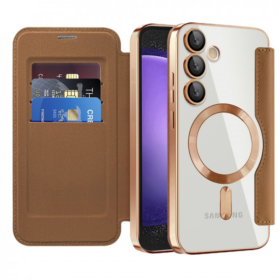 Techsuit  SmartMag Book Case  Samsung Galaxy S23 FE  Brown