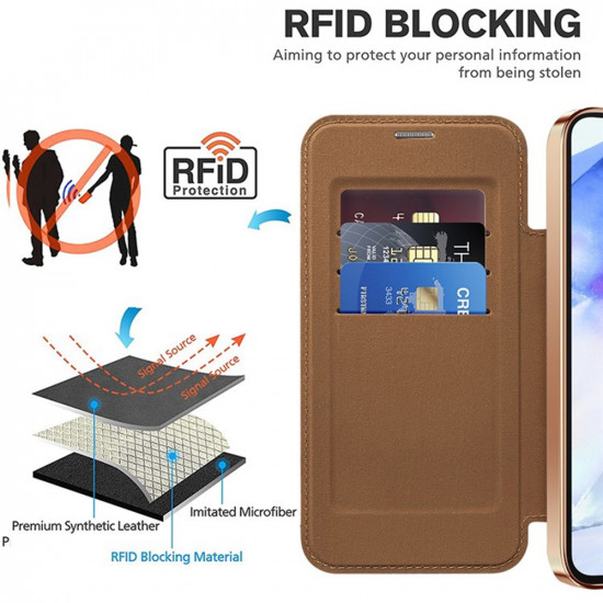Techsuit  SmartMag Book Case  Samsung Galaxy A55 5G  Brown