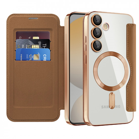 Techsuit  SmartMag Book Case  Samsung Galaxy S24 FE  Brown