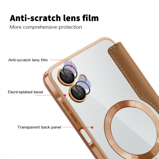 Techsuit SmartMag Book Case Samsung Galaxy A06 Brown Techsuit SmartMag Book Case Samsung Galaxy A06 Brown