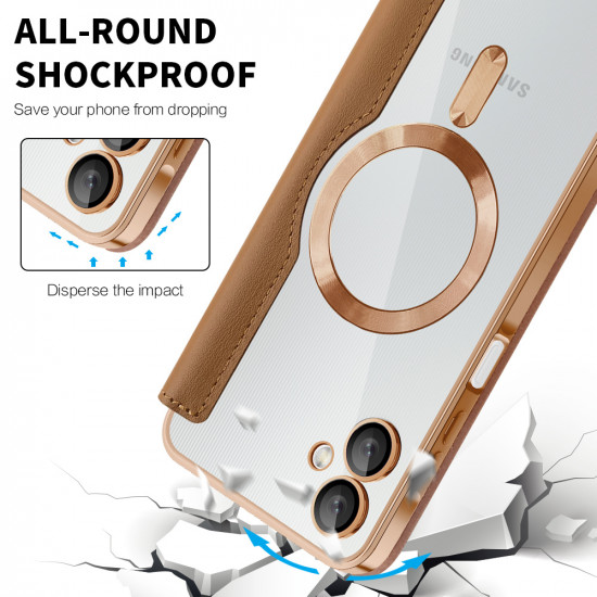 Techsuit SmartMag Book Case Samsung Galaxy A06 Brown Techsuit SmartMag Book Case Samsung Galaxy A06 Brown