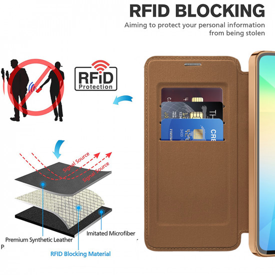 Techsuit SmartMag Book Case Samsung Galaxy A06 Brown Techsuit SmartMag Book Case Samsung Galaxy A06 Brown