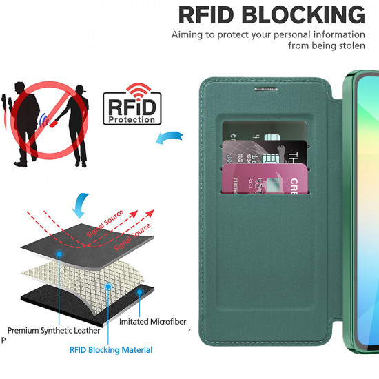 Techsuit SmartMag Book Case Samsung Galaxy A06 Green Techsuit SmartMag Book Case Samsung Galaxy A06 Green