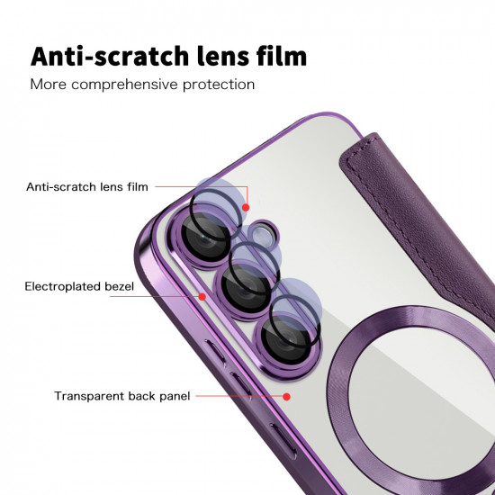 Techsuit  SmartMag Book Case  Samsung Galaxy S25  Purple