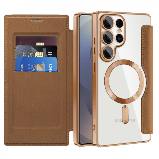 Techsuit SmartMag Book Case Samsung Galaxy S25 Ultra Brown Techsuit SmartMag Book Case Samsung Galaxy S25 Ultra Brown