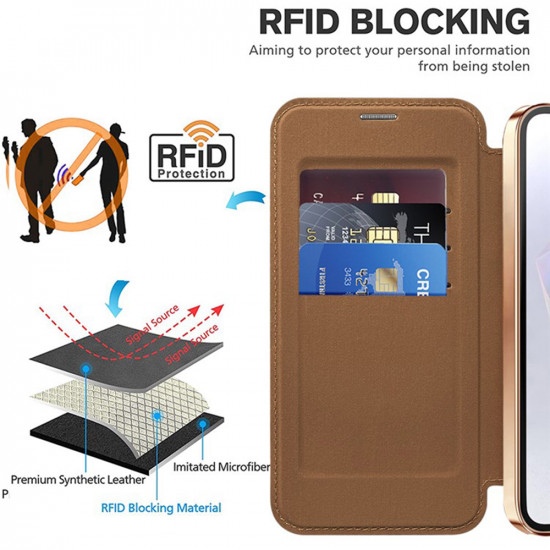 Techsuit  SmartMag Book Case  Samsung Galaxy A36 5G  Brown