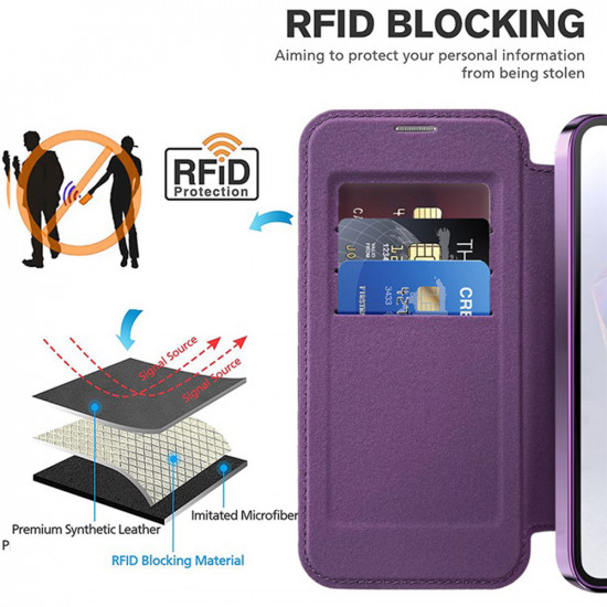 Techsuit  SmartMag Book Case  Samsung Galaxy A36 5G  Purple