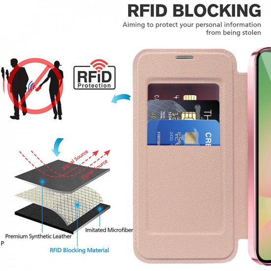 Techsuit  SmartMag Book Case  Samsung Galaxy A56 5G  Pink