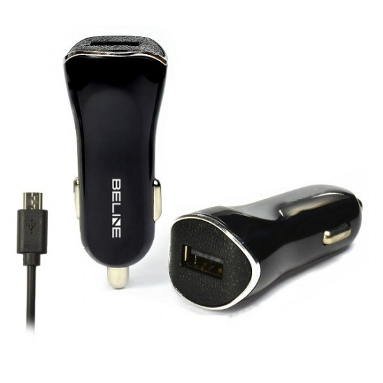 Beline Car Charger 1xUSB + microUSB 1A black