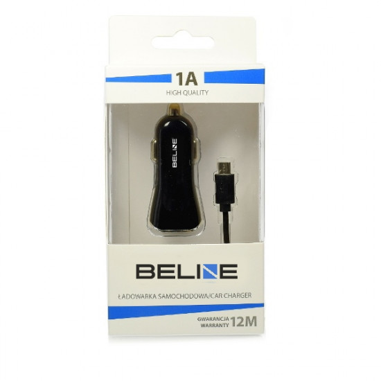 Beline Car Charger 1xUSB + microUSB 1A black