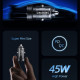 USAMS Car Charger C35 USB+USB-C 45W Fast Charge black CC175CC01 (US-CC175)