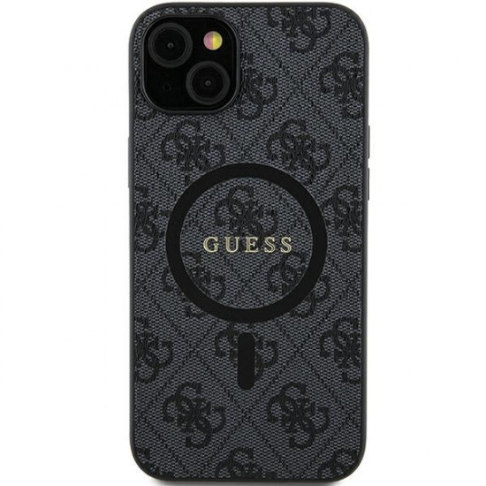 Guess GUHMS24LG4GFRK S24 Ultra S928 black hardcase 4G Collection Leather Metal Logo MagSafe