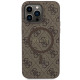 Guess GUHMP13LG4GFRW iPhone 13 Pro / 13 6.1" brown hardcase 4G Collection Leather Metal Logo MagSafe