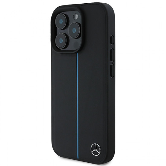 Mercedes MEHMP16L23RURBK iPhone 16 Pro 6.3" black hardcase MB Blue Line Leather MagSafe Mercedes MEHMP16L23RURBK iPhone 16 Pro 6.3" black hardcase MB Blue Line Leather MagSafe