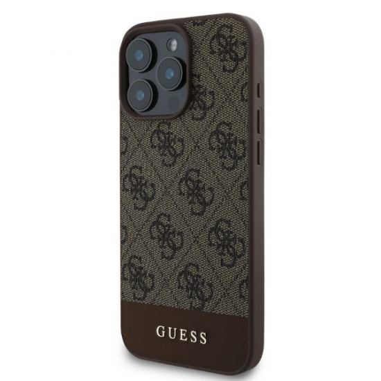 Guess GUHCP16XG4GLBR iPhone 16 Pro Max 6.9" brown hardcase 4G Bottom Stripe