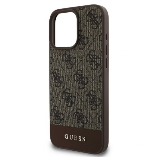 Guess GUHCP16XG4GLBR iPhone 16 Pro Max 6.9" brown hardcase 4G Bottom Stripe