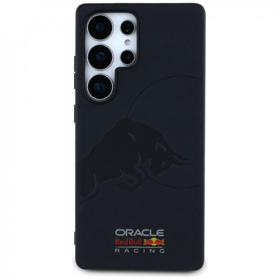 Red Bull Case Leather Meshed Debossed Bull MagSafe Samsung Galaxy S25 Ultra navy