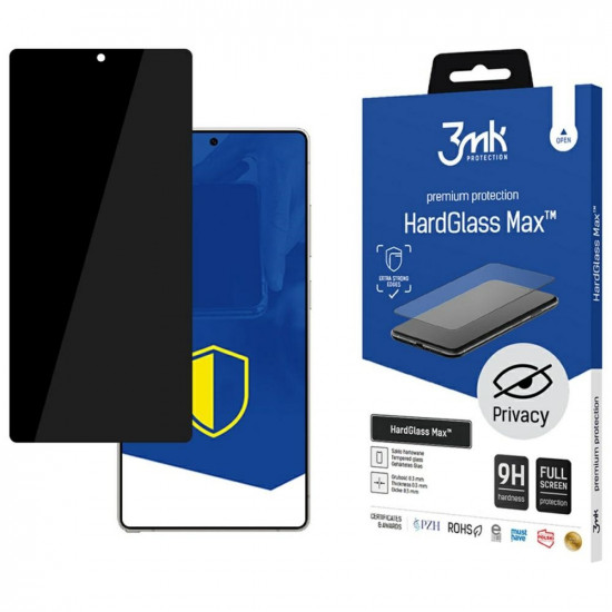 3MK HardGlass Max Privacy Tempered Glass for Samsung Galaxy S25 Ultra Black