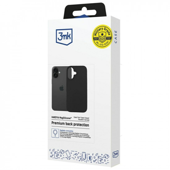 3MK Hardy MagSilicone Case for Apple iPhone 16 Graphite