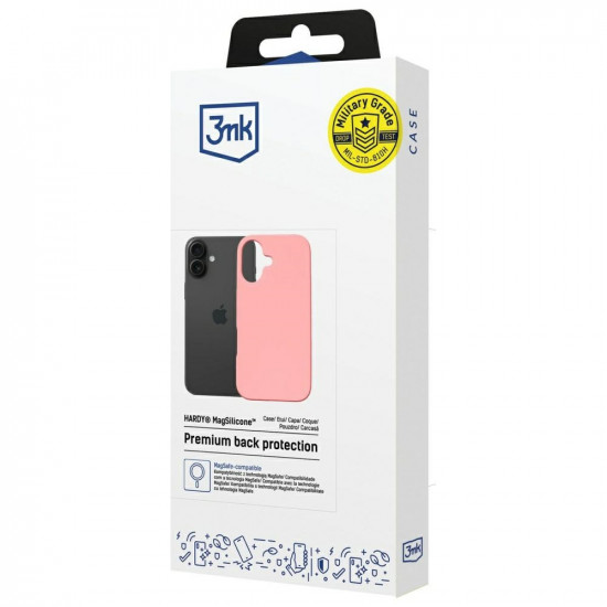 3MK Hardy MagSilicone Case for Apple iPhone 16 Plus Pink
