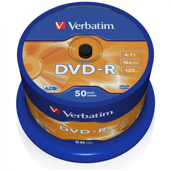 DVD-R Verbatim Matt Silver 4.7GB 16X 50pcs 43548