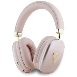 Headphones Guess Bluetooth 5.3 Metallic Triangle Logo pink