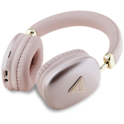 Headphones Guess Bluetooth 5.3 Metallic Triangle Logo pink