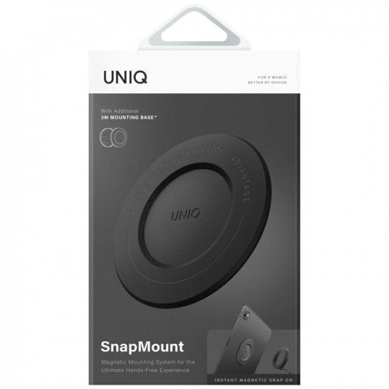 Magnetic holder UNIQ SnapMount self-adhesive black