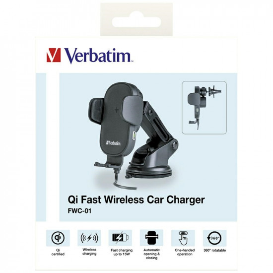Wireless Car Charger Verbatim FWC-01 15W Qi black 49552