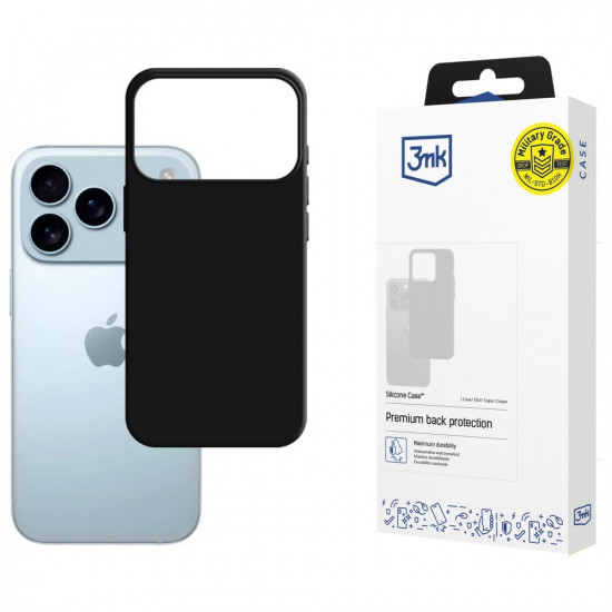 3MK Silicone Case for Apple iPhone 17 Pro Max Black