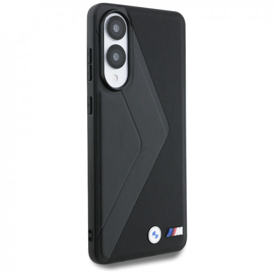 Case BMW Leather Oversized Stripes MagSafe for Samsung Galaxy S25 Edge black