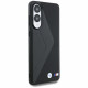 Case BMW Leather Oversized Stripes MagSafe for Samsung Galaxy S25 Edge black