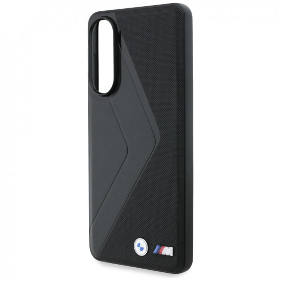 Case BMW Leather Oversized Stripes MagSafe for Samsung Galaxy S25 Edge black