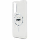 Case Karl Lagerfeld Button Choupette Head Printed Logo MagSafe for Samsung Galaxy S25 Edge white