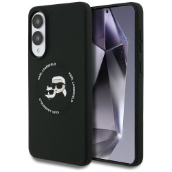 Case Karl Lagerfeld Silicone Double Heads And Circle MagSafe for Samsung Galaxy S25 Edge black