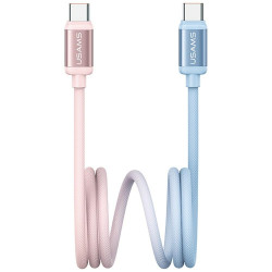 Cable USAMS Bicolor Series SJ756 PD 60W USB-C/USB-C 1.2m blue and pink Cable USAMS Bicolor Series SJ756 PD 60W USB-C/USB-C 1.2m blue and pink