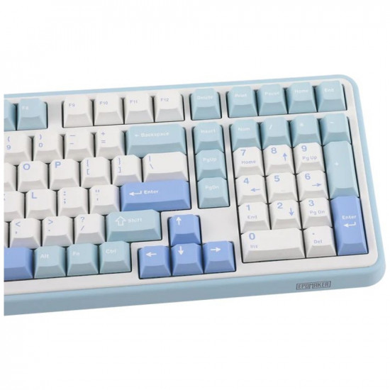 Mechanical keyboard Epomaker TH99 Creamy Jade Switch white-blue