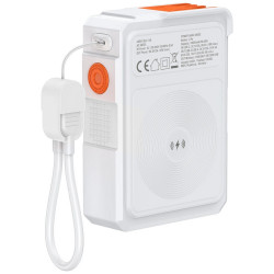 Hybrid charger 4smarts 6-in-1 USB-C/USB-A PD 22.5W with 10,000 mAh power bank, Qi wireless charging,