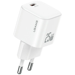 Wall charger USAMS JC Series CC289 25W GaN Mini Fast Charger USB-C white Wall charger USAMS JC Series CC289 25W GaN Mini Fast Charger USB-C white